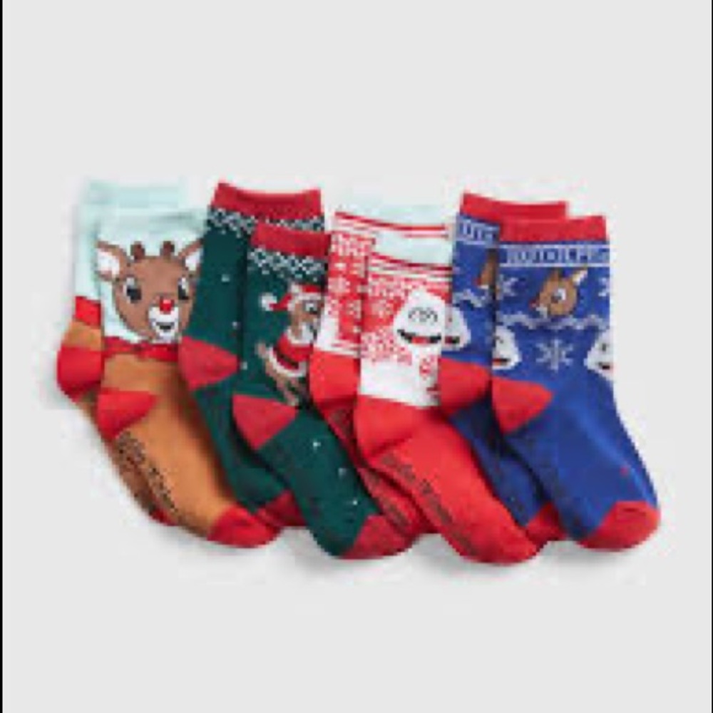 NWT 12-24m licensed Rudolph Christmas crew socks 4 pairs